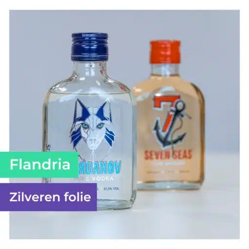 Foliedruk op een etiket voor Flandria.