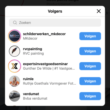 Graviteit - instagram volgers