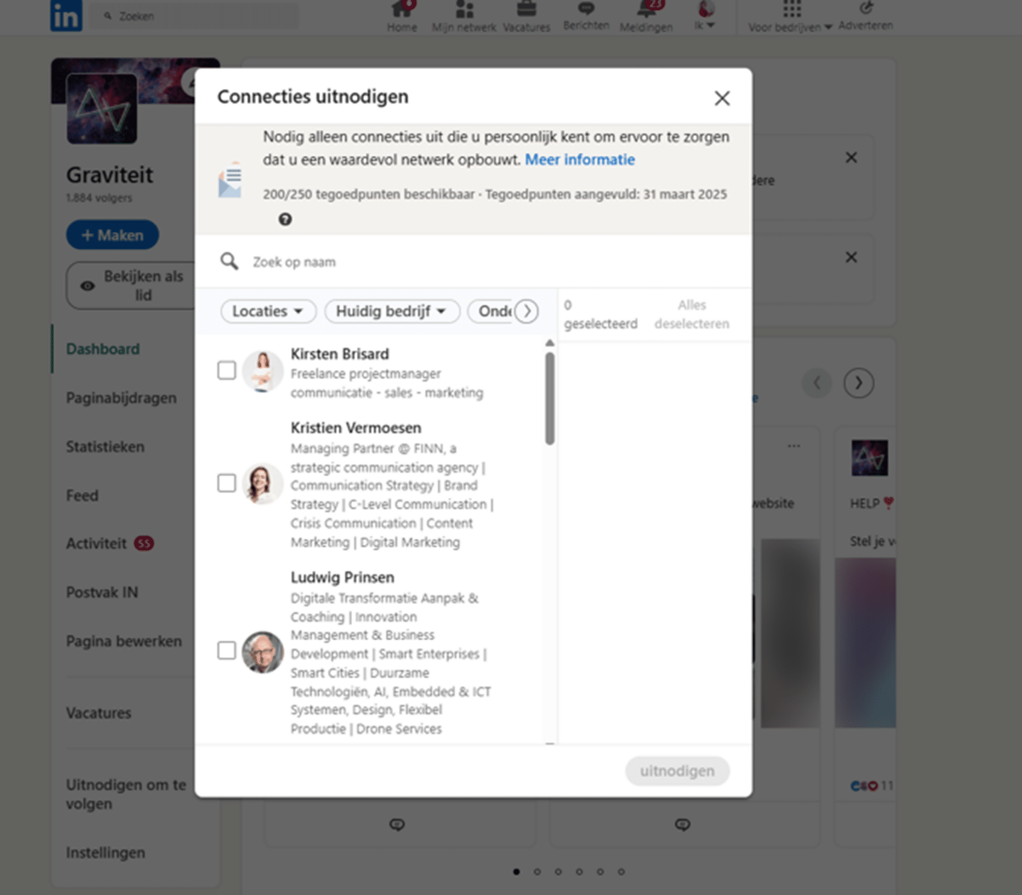 Graviteit - uitnodigen