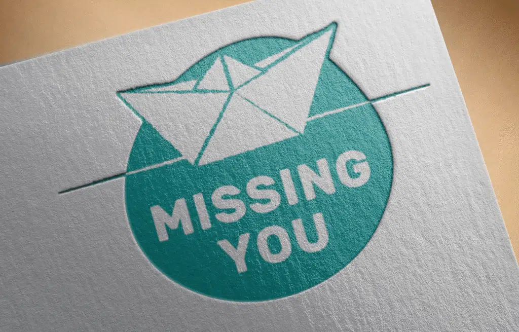 Missing you logo mockup