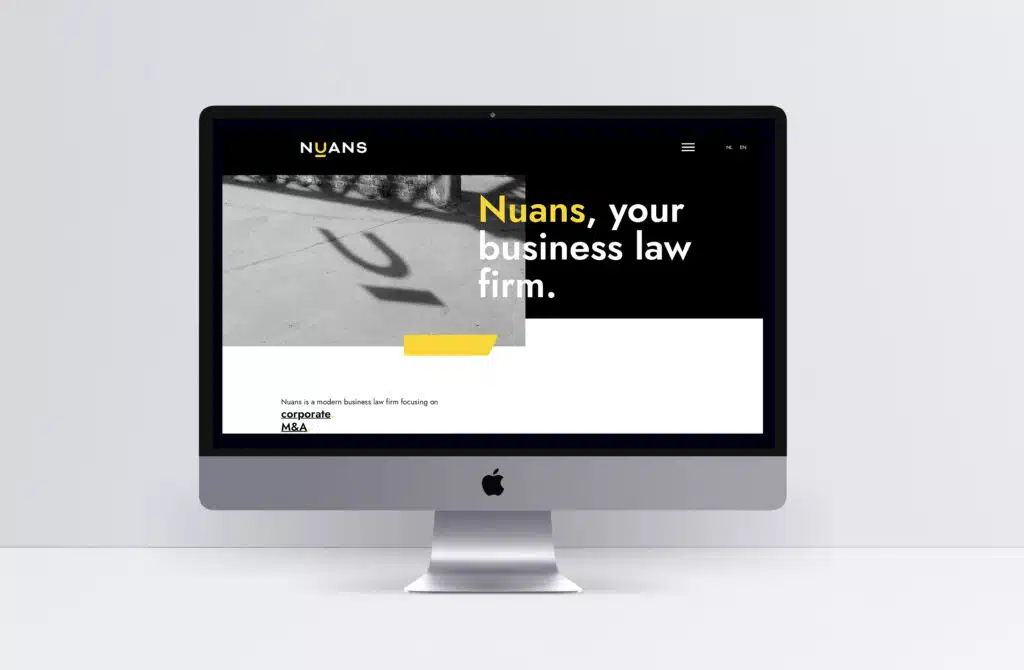 Een computerscherm met de startpagina van de NUANS-website.