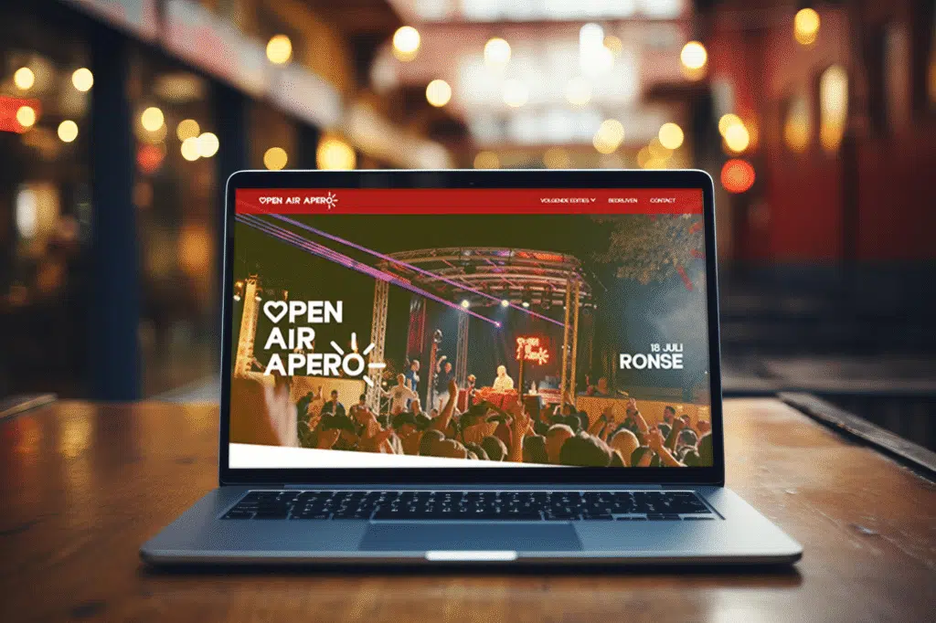 Webdesign Open Air Apero - laptop mockup