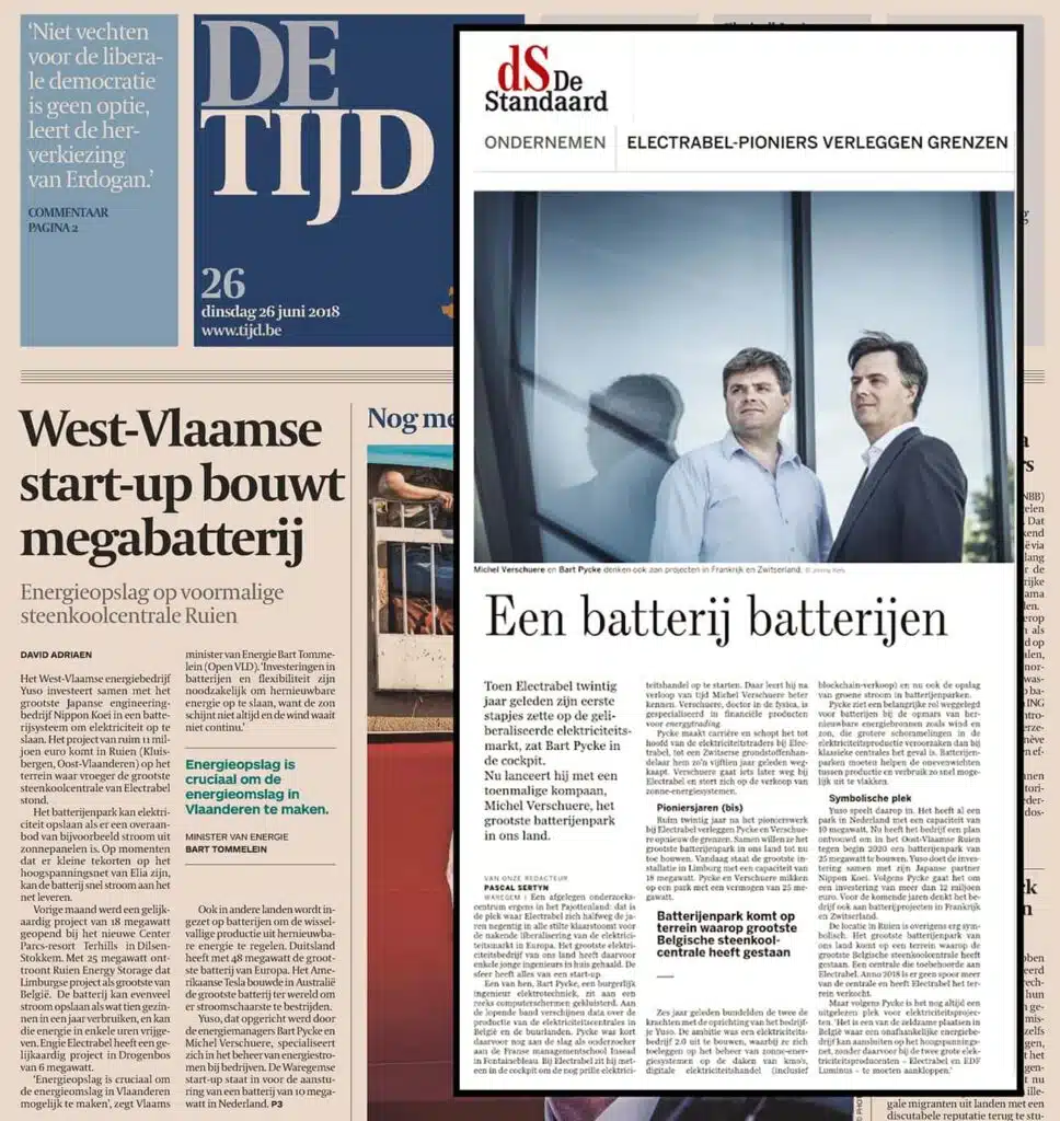 Portfolio Yuso press release res project Waregem Energie De Standaard De Tijd