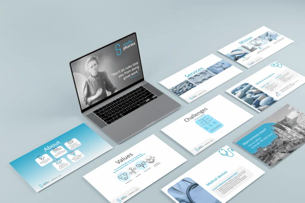 Studio Pharma - bedrijfspresentatie en design voor druk voor een innovatieve speler in de farmaceutische sector