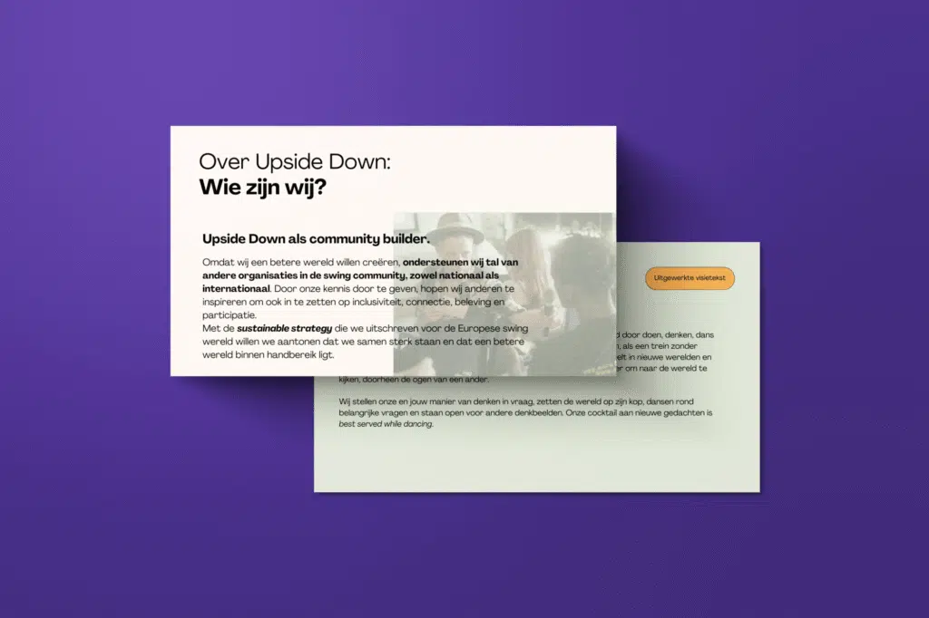 Upside Down - mockup storytellingpresentatie