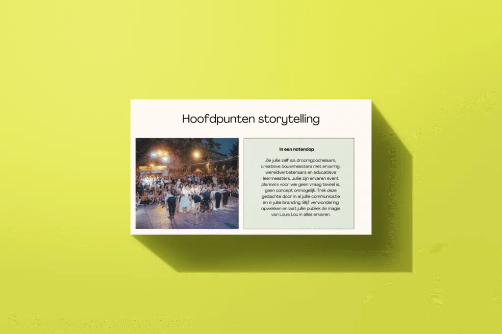 Upside Down - mockup storytellingpresentatie