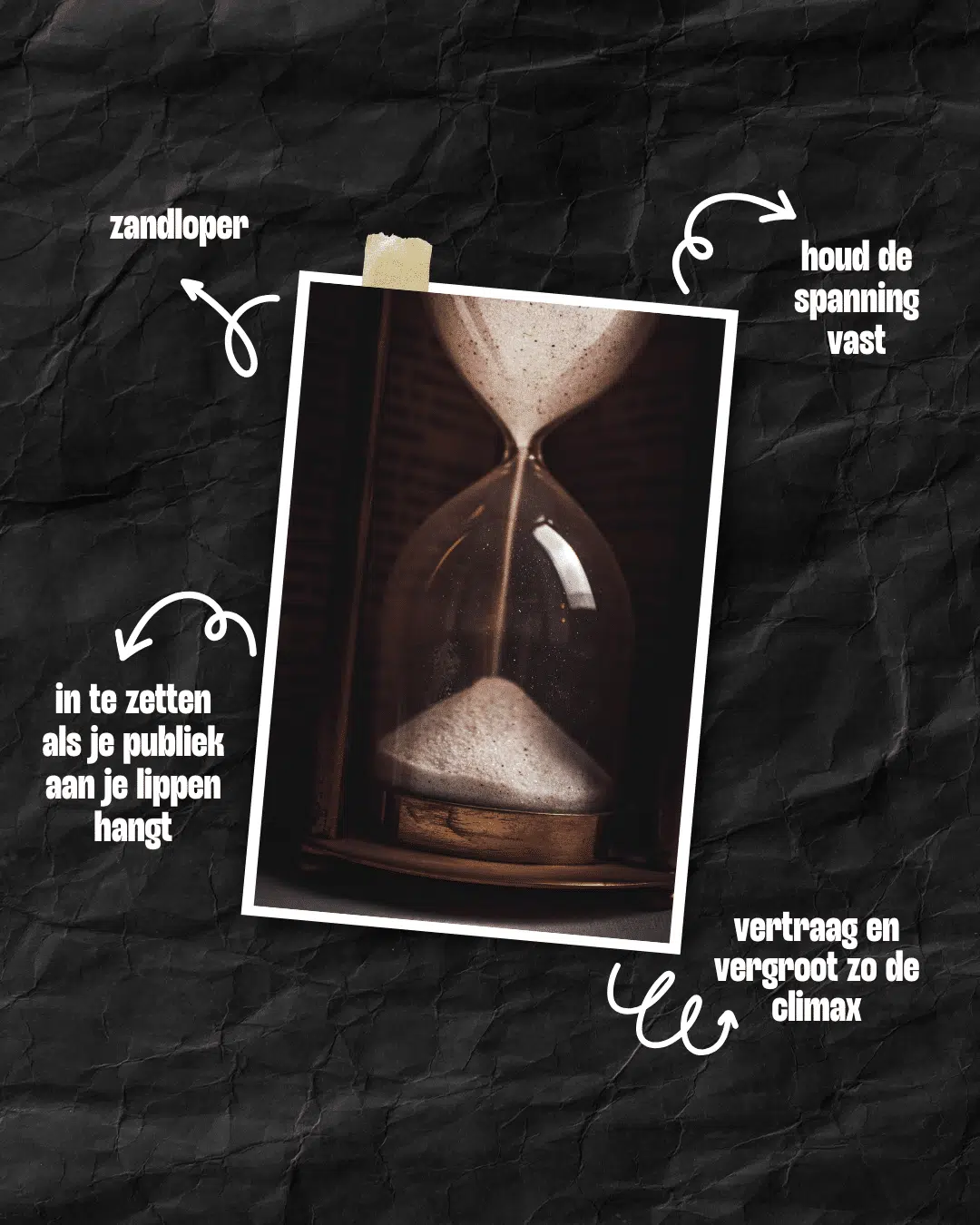 Zandlopers - een techniek om beter te worden in verhalen vertellen uit het boek 'Storyworthy' van Matthew Dicks