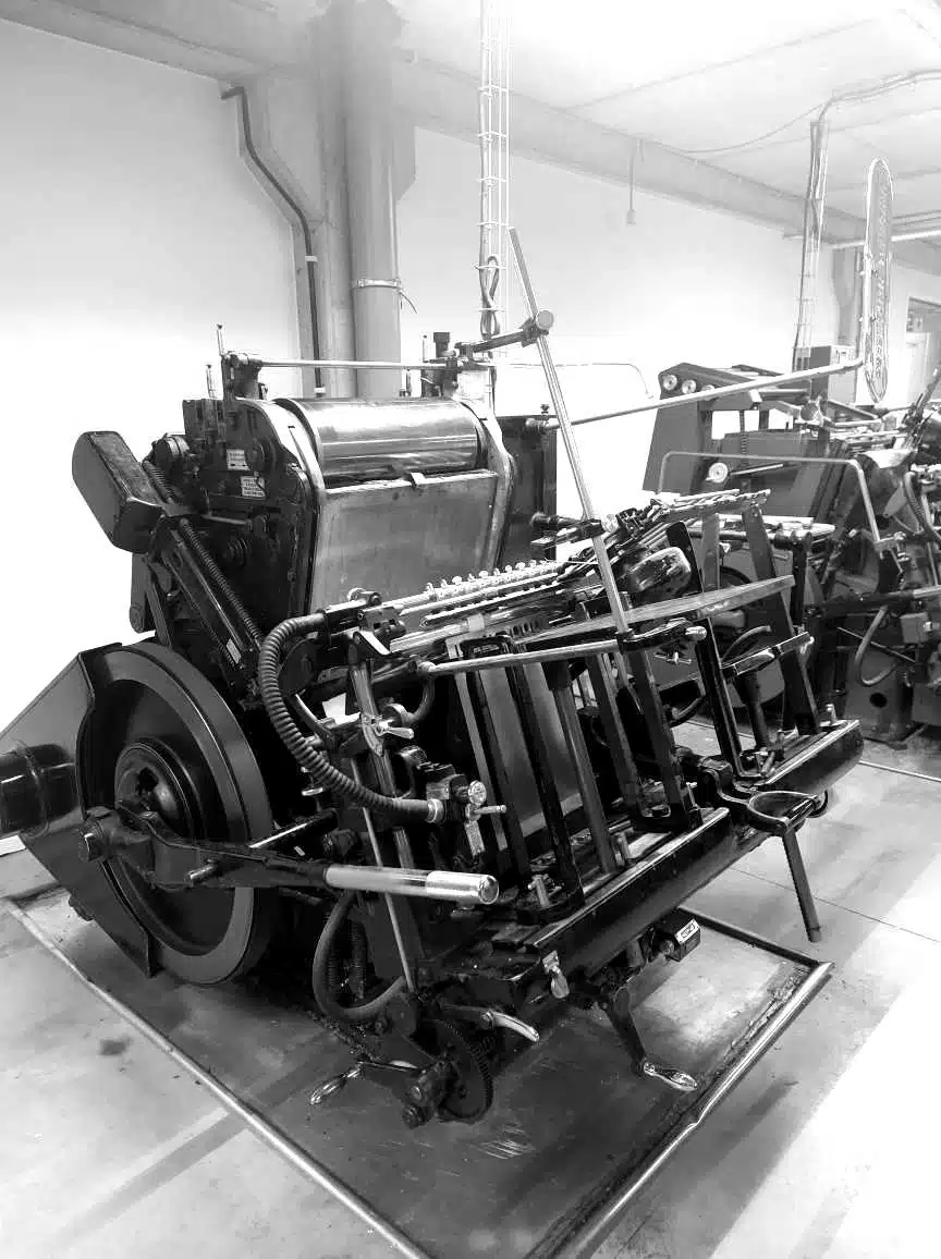 Een oude Heidelberg drukpersmachine