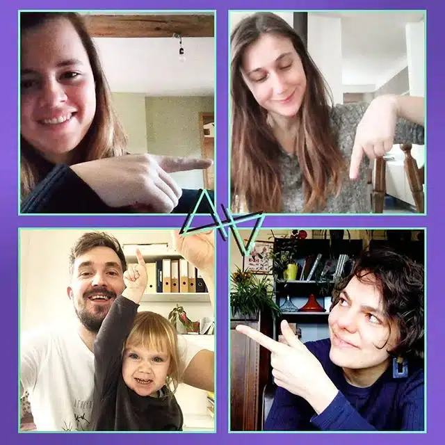 voordelen van telewerken instagramfoto van Evelien, Febe, Frank en Ines