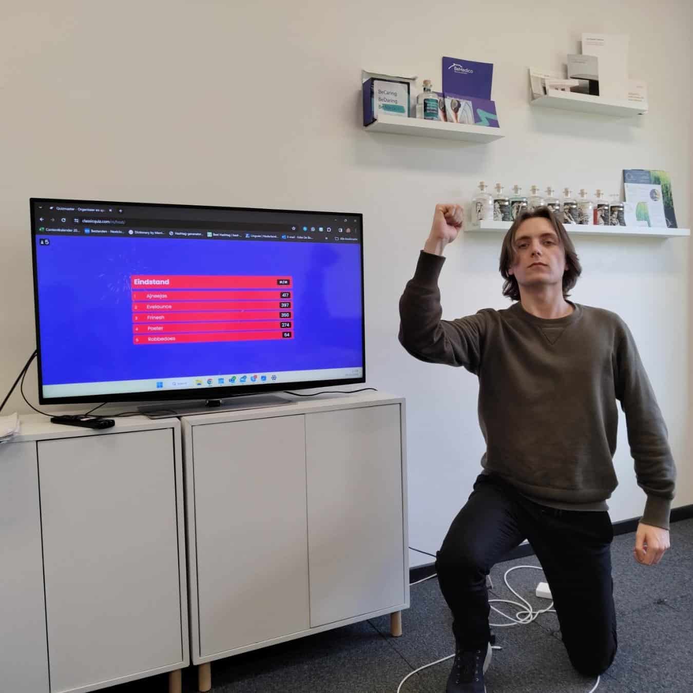Aeneas won de quiz tijdens de learning