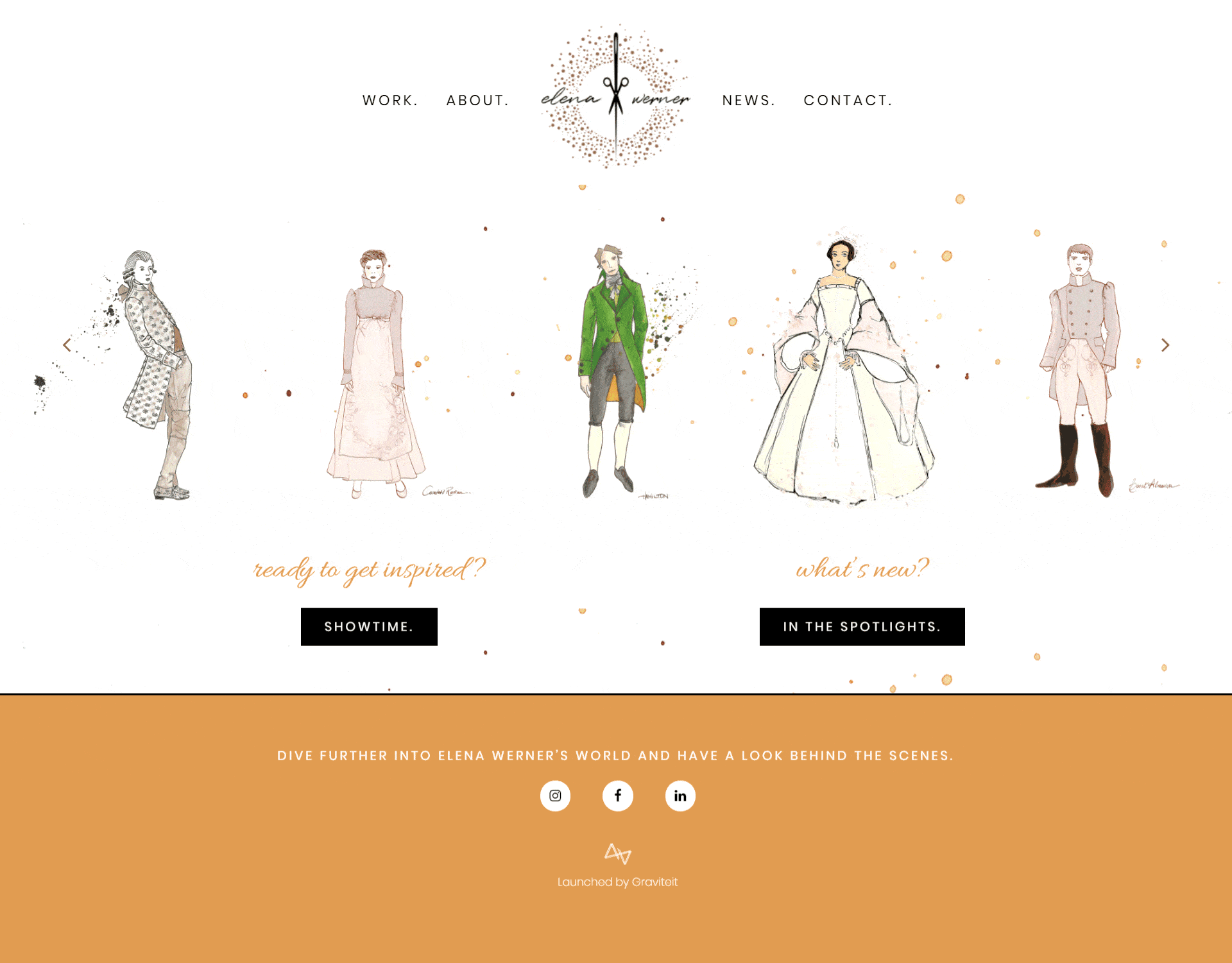 Een animatie van de Elena Werner website