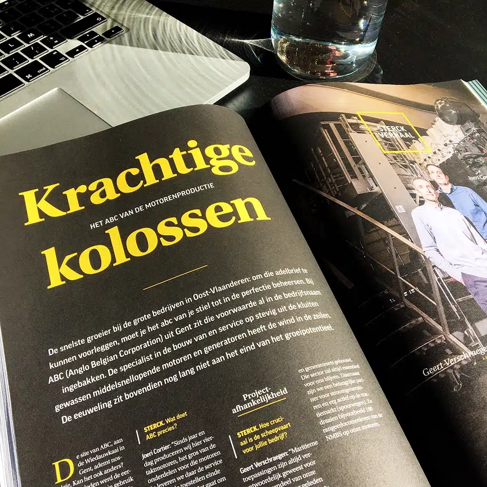 Wichels Gents Communicatiebureau Graviteit in Sterck Magazine Volstreckt Anglo Belgian Corporation ABC