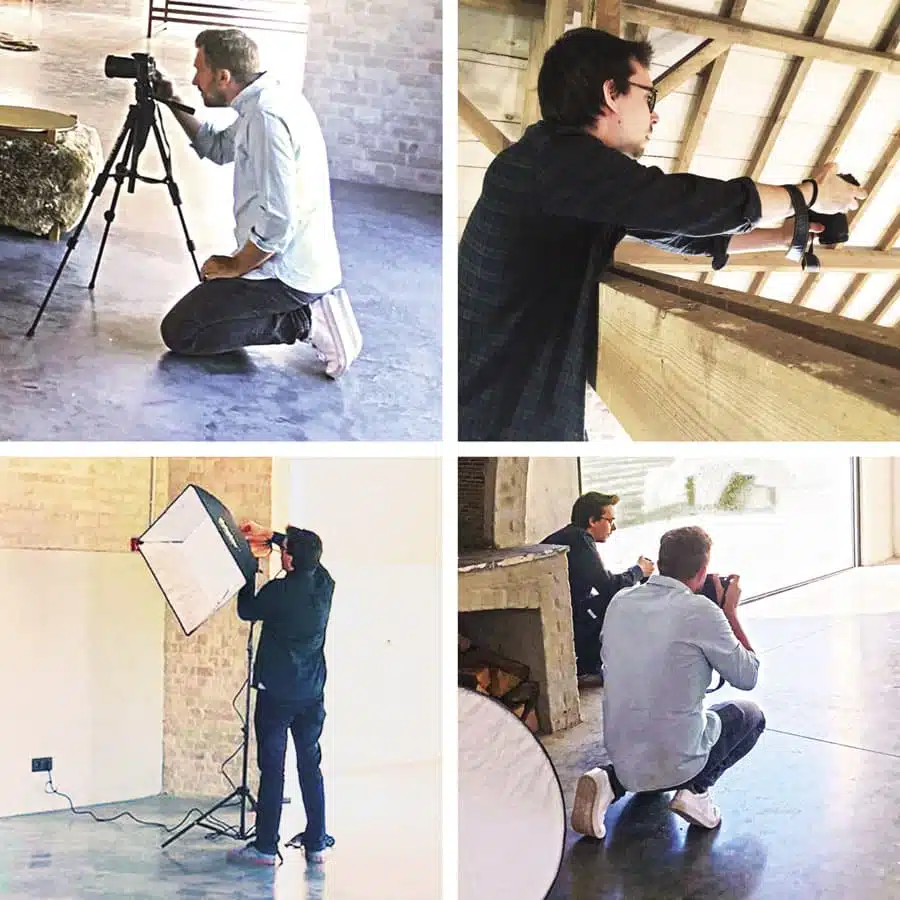 Visuele communicatie fotoshoot achter de schermen met Robbe en Frank
