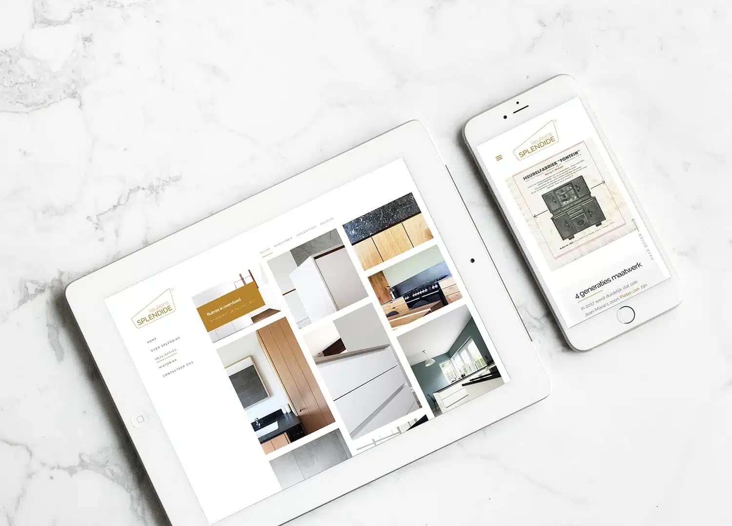 Portfolio Splendide Branding website tablet smartphone Keukens Serskamp Wichelen
