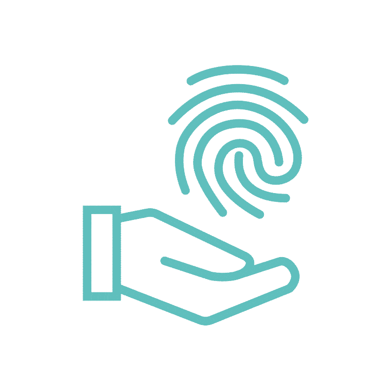 Een animatie voor beMedico waarbij onderaan een hand te zien is en daar boven verschijnt er een vingerafdruk.