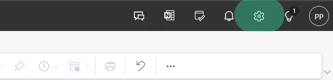 Screenshot met highlight om aan te duiden waar de instructies voor het instellen van een mailhandtekening in Outlook online moeten toegepast worden.