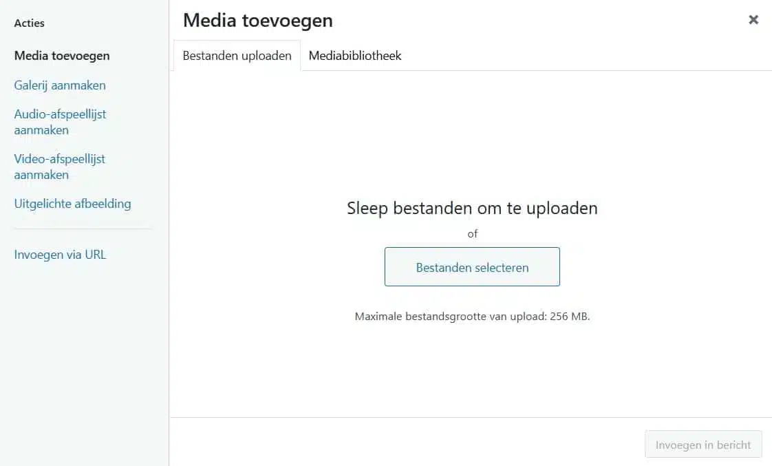 Afbeelding uploaden bij blog toevoegen in WordPress